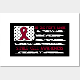 No One Fights Alone Sickle Cell Awareness Posters and Art